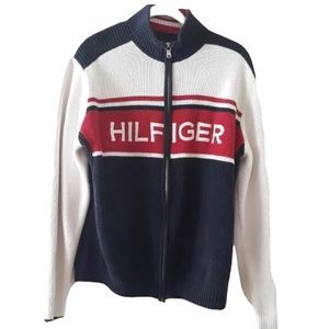 Tommy Hilfiger Men's Full Zip Up Sweater Sz Large